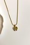 Italian Chain Flower Design Steel Necklace with Zircon Stone Detail - 3