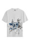 Men/Unisex White 100% Cotton Relaxed Fit Crew Neck Horizon Custom Printed T-Shirt