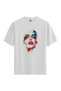 Women/Unisex White 100% Cotton Relaxed Fit Crew Neck Dust Custom Printed T-Shirt