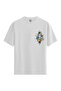 Men'S/Unisex White 100% Cotton Relaxed Fit (Relaxed Fit) Crew Neck Grid Pulse Custom Printed T-Shirt