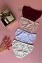 Cotton |   4-Piece White, Ecru, Claret Red and Salmon Color Women's Panties (Box Accessory)