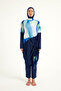 Navy Blue Full Covered Hijab Swimsuit – Hidden Zipper, Drawstring Detail, M2513 - 5