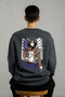Lenithra Attack on Titan Mikasa Anime Back Printed Unisex Oversize Smoked Sweatshirt