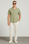 Crepe Fabric Regular Fit Short Sleeve Shirt and Pants Suit Set of 2 - 2