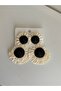 Summer Vibes Straw Model Cream Color and Black Dangle Anais Earrings - 2