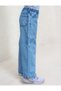 Girl's 100% Cotton Wide Leg Butterfly Embroidered Jeans - 4
