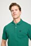 Regular Fit Normal Cut Polo Collar 100% Cotton Green T-shirt - 2