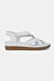 Women's White Genuine Leather 35-41-42 Number Strapped Flat Wedge Heels Side Open Sandals - 5