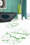Printed Non-Slip Base Washable Marble Pattern Oval Bath Mat Set of 2 Toilet Mats - 3