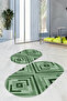 Digital Printed Non-Slip Base Washable Oval Bath Mat Set of 2 Toilet Seat Covers - 7