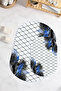 Digital Non-Slip Base Washable Flower Pattern Oval Bath Mat Set of 2 Toilet Seat Covers - 2