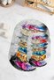 Digital Non-Slip Base Washable Floral Oval Bath Mat Set of 2 Toilet Seat Covers - 3