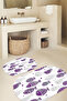 Printed Non-Slip Base Washable Fish Pattern Oval Bath Mat Set of 2 Toilet Seat Covers - 7