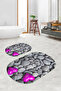 3D Printed Non-Slip Base Washable Oval Bath Mat Set of 2 Toilet Seat Covers - 3
