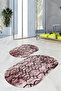 Digital Printed Non-Slip Base Washable Oval Bath Mat Set of 2 Toilet Seat Covers - 5