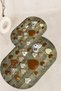 Digital Printed 3D Non-Slip Base Washable Oval Bath Mat Set of 2 Toilet Seats - 6