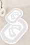 Digital Non-Slip Base Washable Footprint Pattern Oval Bathroom Mat Set of 2 Toilet Mats - 8