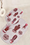 Printed Non-Slip Base Washable Cactus Pattern Oval Bath Mat Set of 2 Toilet Seat Covers - 6