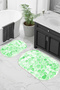Digital Printed 3D Non-Slip Base Washable Oval Bath Mat Set of 2 Toilet Seats - 2
