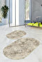 Digital Printed Non-Slip Base Washable Oval Bath Mat Set of 2 Toilet Seat Covers - 6
