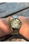 Gold and Silver Color Brand Model Waterproof Women's Watch with Steel Cord