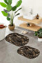 Digital Non-Slip Base Washable Oval Bath Mat Set of 2 Toilet Seat Covers - 5