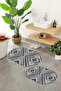 Digital Printed Non-Slip Base Washable Oval Bath Mat Set of 2 Toilet Seat Covers - 5