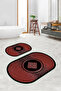 Digital Printed Non-Slip Base Washable Oval Bath Mat Set of 2 Toilet Seat Covers - 6