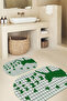 Printed Non-Slip Base Washable Cat Pattern Oval Bath Mat Set of 2 Toilet Seat Covers - 6