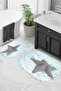 3D Printed Non-Slip Base Washable Oval Bath Mat Set of 2 Toilet Seat Covers - 5