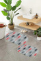 Digital Non-Slip Base Washable Floral Oval Bath Mat Set of 2 Toilet Seat Covers - 6