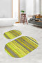 Digital Printed Non-Slip Base Washable Oval Bath Mat Set of 2 Toilet Seat Covers - 6