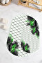 Digital Non-Slip Base Washable Flower Pattern Oval Bath Mat Set of 2 Toilet Seat Covers - 2
