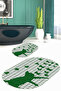 Printed Non-Slip Base Washable Cat Pattern Oval Bath Mat Set of 2 Toilet Seat Covers - 8