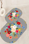 Digital Non-Slip Base Washable Flower Pattern Oval Bath Mat Set of 2 Toilet Seat Covers - 3