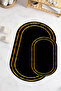 Printed Non-Slip Base Washable Framed Oval Bath Mat Set of 2 Toilet Mats - 7