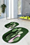 Digital Printed 3D Non-Slip Base Washable Oval Bath Mat Set of 2 Toilet Seats - 8