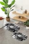 Digital Printed Non-Slip Base Washable Oval Bath Mat Set of 2 Toilet Seat Covers - 3