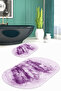 3D Printed Non-Slip Base Washable Oval Bath Mat Set of 2 Toilet Seat Covers - 2