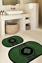 Digital Printed Non-Slip Base Washable Oval Bath Mat Set of 2 Toilet Seat Covers - 3