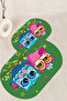 Printed Non-Slip Base Washable Owl Pattern Oval Bath Mat Set of 2 Toilet Seat Covers - 5