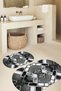 Digital Printed Non-Slip Base Washable Oval Bath Mat Set of 2 Toilet Seat Covers - 4