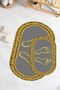 Digital Non-Slip Base Washable Footprint Pattern Oval Bathroom Mat Set of 2 Toilet Mats - 7