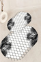 Digital Non-Slip Base Washable Flower Pattern Oval Bath Mat Set of 2 Toilet Seat Covers - 3