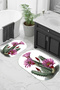 Printed Non-Slip Base Washable Cactus Pattern Oval Bath Mat Set of 2 Toilet Seat Covers - 4