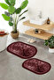 Digital Printed Non-Slip Base Washable Oval Bath Mat Set of 2 Toilet Seat Covers - 4