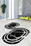 Printed Non-Slip Base Washable Marble Pattern Oval Bath Mat Set of 2 Toilet Mats - 4