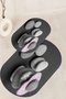 Digital Printed 3D Non-Slip Base Washable Oval Bath Mat Set of 2 Toilet Seats - 5