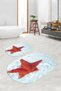 3D Printed Non-Slip Base Washable Oval Bath Mat Set of 2 Toilet Seat Covers - 4
