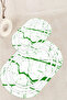 Printed Non-Slip Base Washable Marble Pattern Oval Bath Mat Set of 2 Toilet Mats - 8